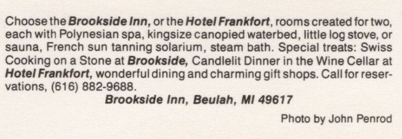 Brookside Inn - Hotel Frankfort - Vintage Postcard (newer photo)